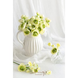 Ling's Moment Ranunculus Artificial Flower, Faux Silk Mini Ranunculus Flowers for DIY Bouquet, Bulk Fake Wedding Filler Flowers for Centerpieces Arrangements Bridal Shower Decorations, Green