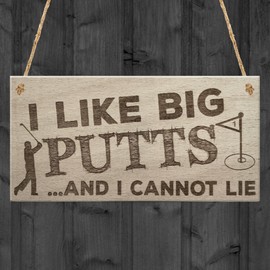 RED OCEAN I Like Big Putts Funny Golfing Sign Father's Day Hanging Plaque Dad Gift Sign