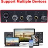 Interfaz de audio USB con preamplificador de micrófono, grabadora mezcladora