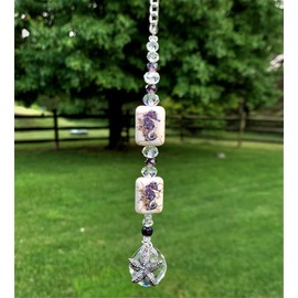 Crystal Rear View Mirror Charm,Ocean Sea Horse Car Sun Catcher, Boho Ocean Seahorse,Gemstone Crystal Window Hanging, Crystle Ball Prism Suncatcher,Starfish Charm