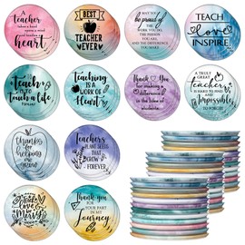 Hollowfly 36 Pcs Teacher Appreciation Week Mirrors Gifts Mini Compact Mirror Bulk Inspirational Thank You Pocket Portable Small Mirrors Graduation End of Year Gift for Teachers Team Group Women