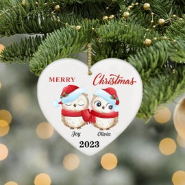 BTORER 2023 Family Christmas Ornament - Cute Family of 2/3/4 Christmas Tree Ornament - Decorative Hanging Ornaments - Keepsake Gifts Parents with Kids Xmas Tree Hanging Decoration