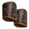 JAOYU Viking Bracers Leather Gauntlets for Men Medieval Bracers Metal