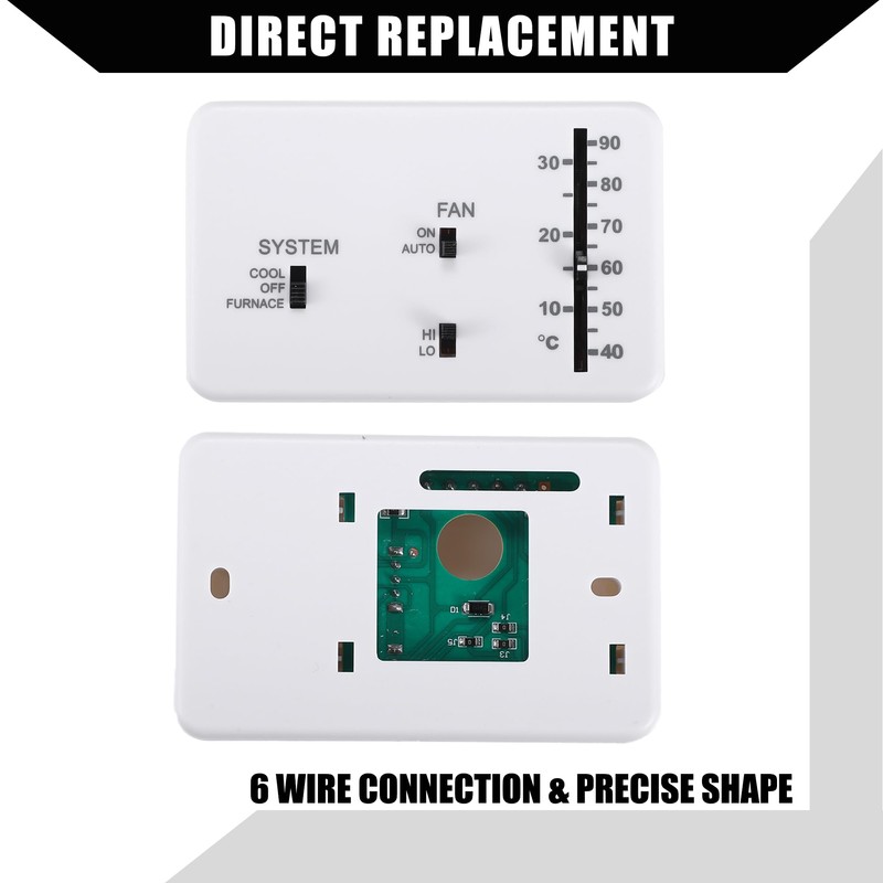 X AUTOHAUX RV Analog Control Heat/Cool Thermostat for Campers 40-90°F