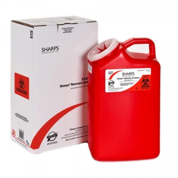Sharps Compliance Sharps Disposal by Mail System - 3 Gallon - Model 13000-008 - Each