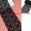 7in*5Yard Soft & Stretch Black Lace Roll Runner for Wedding