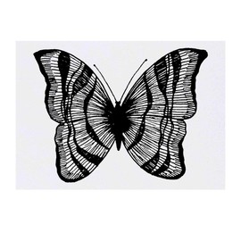 'Stripy Butterfly' Temporary Tattoo - Water Resistant, Skin-Safe, Non-Toxic Transfer (TO00028333)