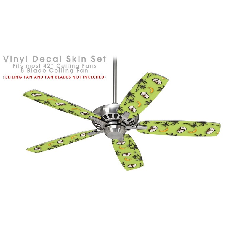 Coconuts Palm Trees and Bananas Sage Green - Ceiling Fan