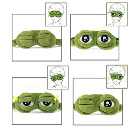 OFKPO Sleep Mask, Frog Eye Mask, Creative Eye Cover, Sleeping Mask, Children and Adults, Night Mask for Sleep Travel (Green)