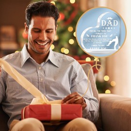 Gift for Dad, Dad Birthday Gift, Dad Gifts for Fathers Day Christmas from Daughter and Son - Best Dad Acrylic Keepsake 3.9"x3.9" - Cool dad Gifts Unique Gifts for Dad