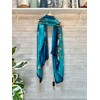 100% silk scarf- turquoise Van Gogh 'Almond Blossom'. Touch of