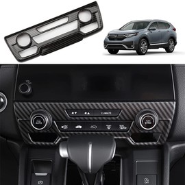 YOFAMO for CRV 2017-2021 Air Conditioning Knob Climate Control Module Panel ABS Carbon Fiber Grain Center Console CD Panel Cover Trim Sticker for Honda CRV 2017 2018 2019 2020 2021(Not Fit for LX)