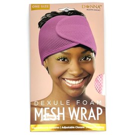 DONNA Deluxe Foam Velcro Headband, Silk Mesh Wraps for Face Wash, Makeup and Women's Hair Accessories (PINK)