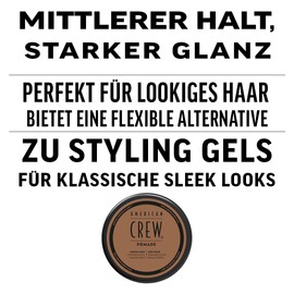 AMERICAN CREW - Pomade Duo Set with 85 g and 50 g, Styling Product for Men, Hair Product with Medium Hold, Water-based Hair Pomade, Ideal for Smooth Hairstyles with Lots of Shine