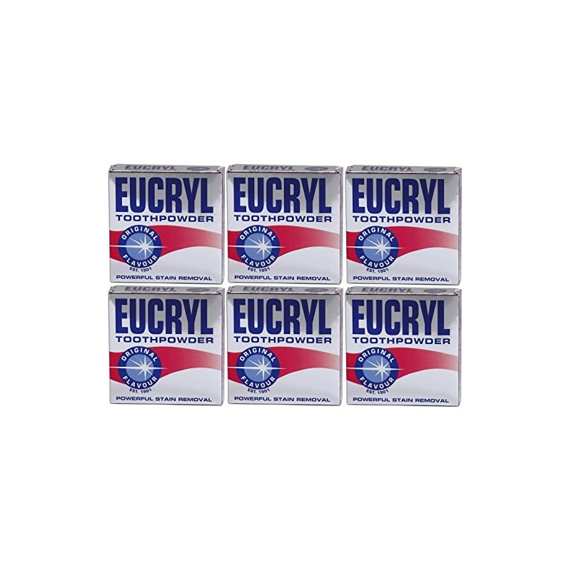 x6 Eucryl Smokers Tooth Powder Original 50g