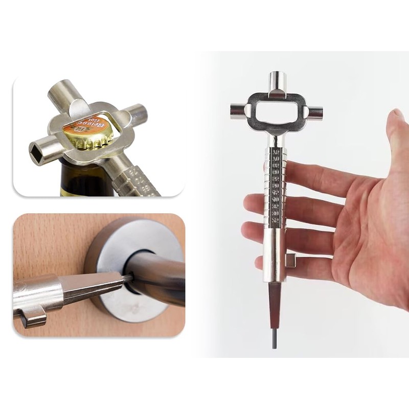 Abiyou Pack of 2 Universal Construction Keys, Zinc Alloy Architect