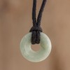 NOVICA Artisan Handmade Jade Pendant Necklace Apple Green Circular from