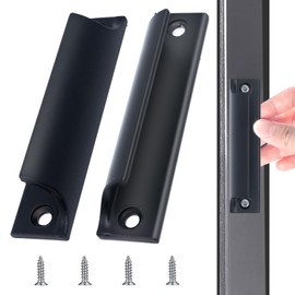 Balcony Door Handle, Outdoor Aluminium, 2 Pieces Sliding Door Handle, Door Handle, Profile Handle, Kitchen Handles, Cabinet Handles, Aluminium Alloy Handle with 4 Screws, Furniture Handles, Cabinet