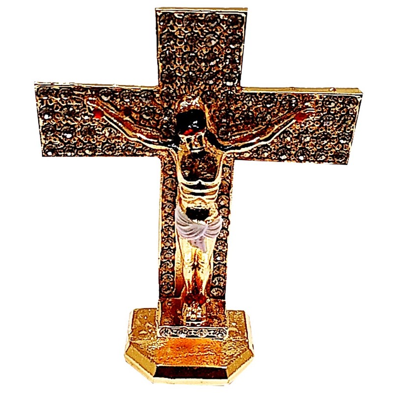 Purpledip Metal Crucifix (Jesus Christ on The Cross) with Glittering