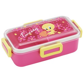 Skater PFLB6AG-A Lunch Box, 18.9 fl oz (530 ml), Antibacterial, Fluffy, Domed Lid, For Women, Made in Japan, Looney Tunes Tweety Flower