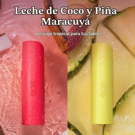 eos Bálsamo labial de karité súper suave, leche de coco y piña, hidratación de larga duración, cuidado de labios para hidratar los labios secos, 0.4 o