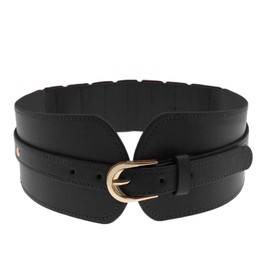 YINETTECH Women's Wide Elastic Waist Belt Stretchy Stretch Waistband for 70-80 cm Waist Size Decoration for Shirt Coat Jumper, black