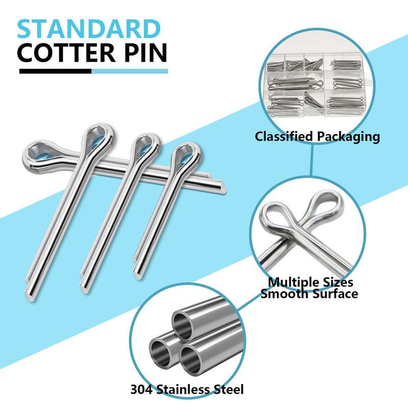 ALLECIN 11 Values Cotter Pin Kit 304 Stainless Steel Small