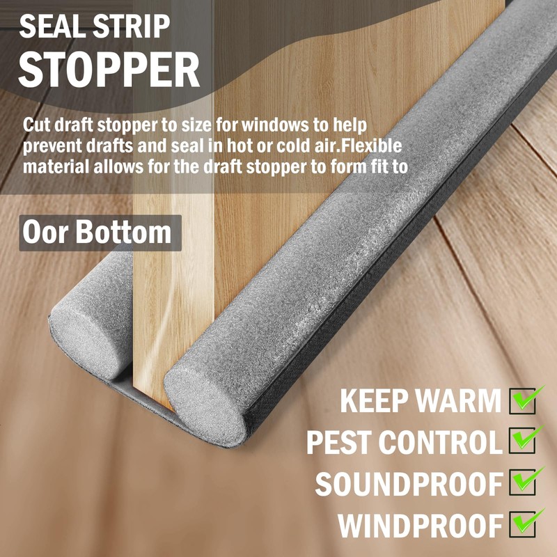 Under Door Draft Blocker Black Door Draft Stopper 36" Noise