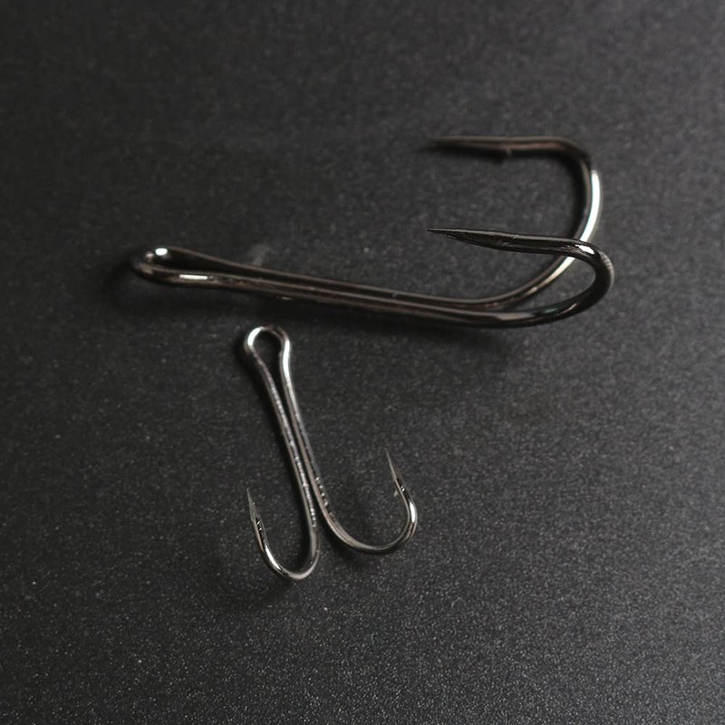 50 x Black Carbon Steel Double Saltwater Double Hooks