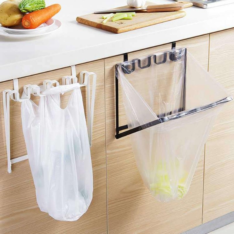 Under Cabinet Trash Bag Rack, Foldable Space Saving Hanging Trash