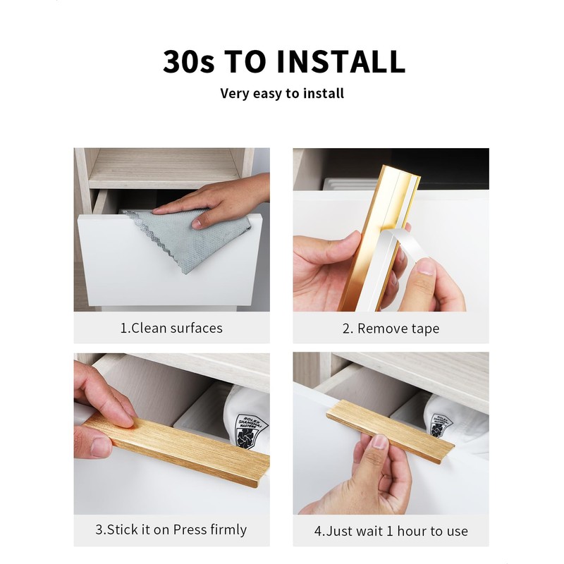 BaiNong 5pack 6 inch self Adhesive Cabinet pulls Adhesive Cabinet