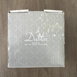 Godinger Dublin Collection Crystal 4" Coasters Shannon Design by Godinger Set Of 3