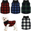 Qesonoo Fleece Vest Dog Sweater Set of 4 Buffalo Plaid