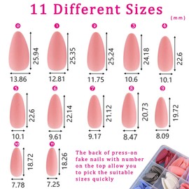 360Pcs Almond Press on Nails Medium Length Matte False Nails with Glue Full Cover Fake Nails 15 Colors Solid Stick on Nails for Women Glue on Nails with Nail Tabs Stickers Fils for Nail Art DIY