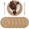 Kochorie Set of 6 Round Woven Placemats 12 Inches Bulrush