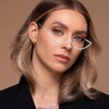 PLKDJDM Frameless Diamond Eyeglass Frames, V-shaped Crystal Eyeglass Frames, Stylish