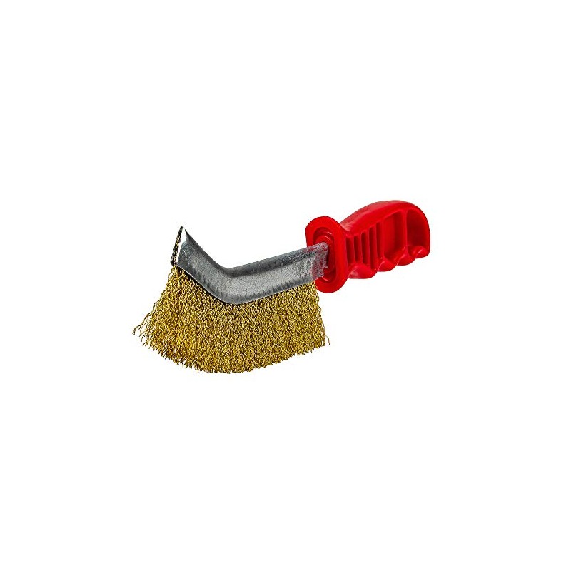 Forney 70516 Brass Wire Brush with Plastic Handle (Rust and