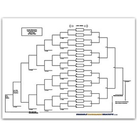 32 Player Erasable Blind Draw Double Elimination Tournament Bracket Chart + Dry Erasable Pen 22x34