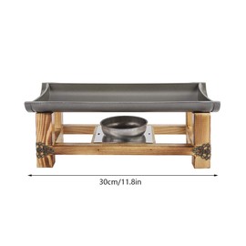 Alcohol Stove Grill Pan Non-Stick Ceramic Plate 30CM for Indoor Outdoor BBQ Roasting Baking Japanese Barbecue Tool with Wooden Shelf Camping Travel Home Use