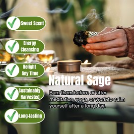 Ancientveda White Sage Mix Smudge Sticks 3 Pack for Cleansing, Meditation, Yoga, and Smudging | Organic White Sage Mixed with Cinnamon, Copal, Ruda Rue, Peppermint or Yerba Santa (White & Peppermint)