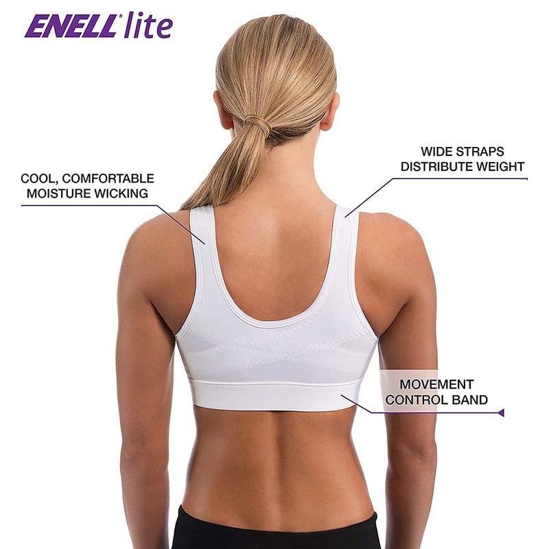 ENELL Women's Lite Full Coverage Sports Bra (101),2,White