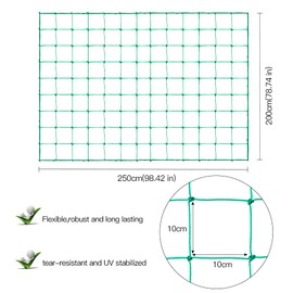 PDGROW Red de apoyo para plantas trepadoras, malla de enrejado de polietileno para plantas trepadoras, verduras, frutas, plantas de guisantes dulces, 2 x 2,5 metros