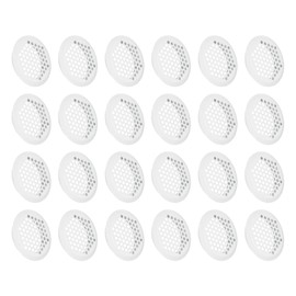 sourcing map 24Pcs Air Vents Circular Soffit Vent 50mm/2" Stainless Steel Round Vent Mesh Hole Louver for Bathroom Home, Office, Kitchen, Cabinet, Wardrobe, White