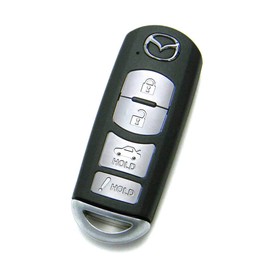 OEM 4-Button Smart Key Fob Remote Compatible with 2014-2018 Mazda 3 & 6 (FCC ID: WAZSKE13D01, P/N: GJY9-67-5DY)