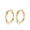 Colkiow Gold Double Hoop 925 Sterling Silver Posts Statement Earrings