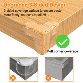 Corner Protector Baby Large 1.6inch,12Pcs Baby Proofing Table Corner Protectors,T Shape Corner Protectors for Furniture with Strong Adhesion