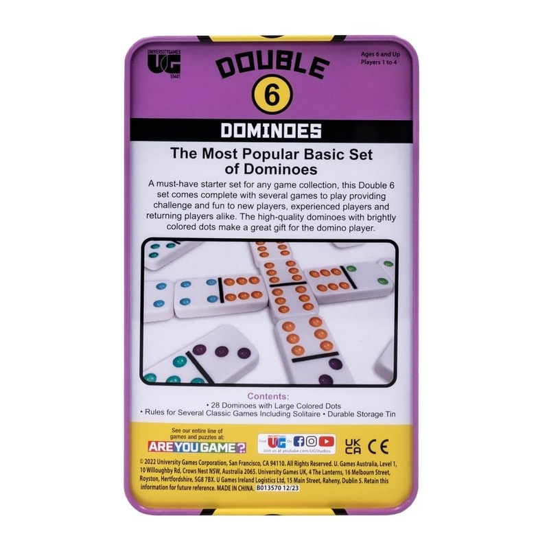 Front Porch Classics | Double 6 Travel Tin Domino Set