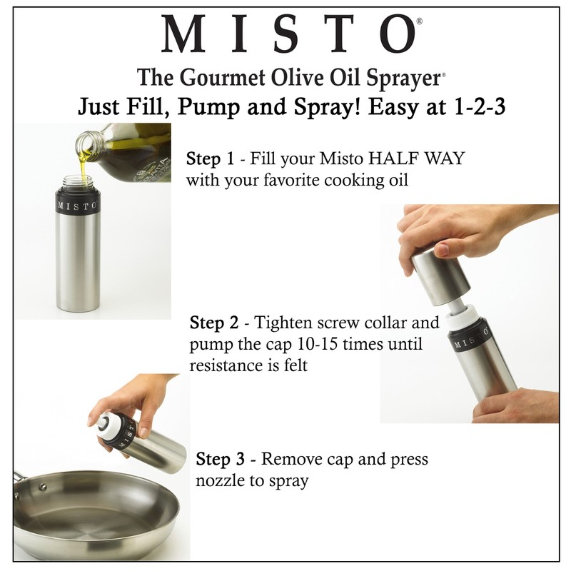 MISTO Brushed Aluminum Oil Sprayer, individual, Silver