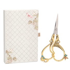 Vintage European Scissors, Stainless Steel Portable Craft Scissors for Stitch Cutting Embroidery Sewing