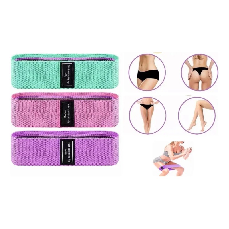Bandas Elásticas Set De 3 Bandas De Resistencia Para Fitness